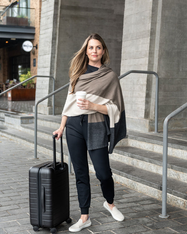 The Dreamsoft Travel Scarf - Blush Colorblock - zestt llc