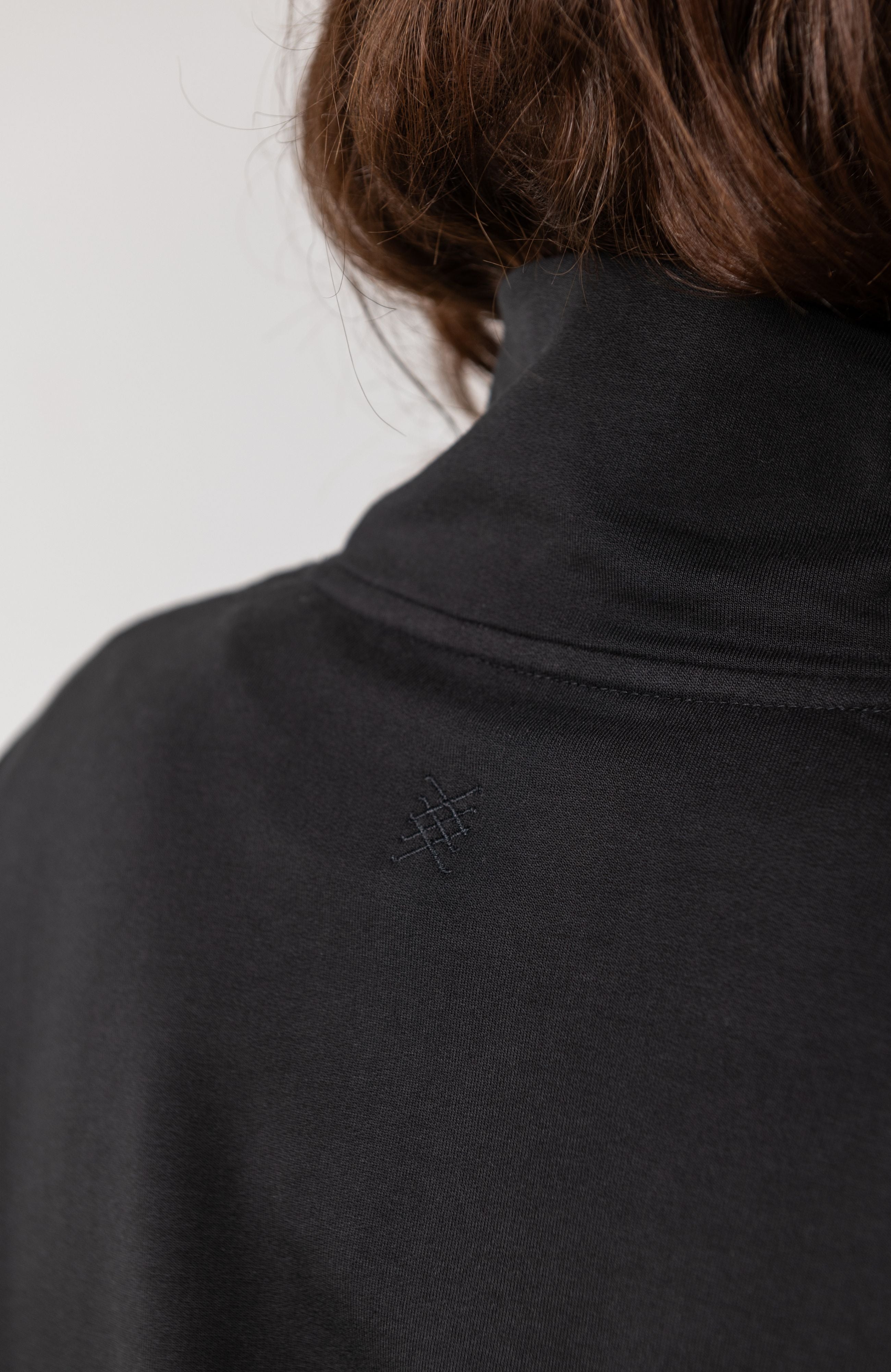 Women shown wearing Black Quarter zip pullover