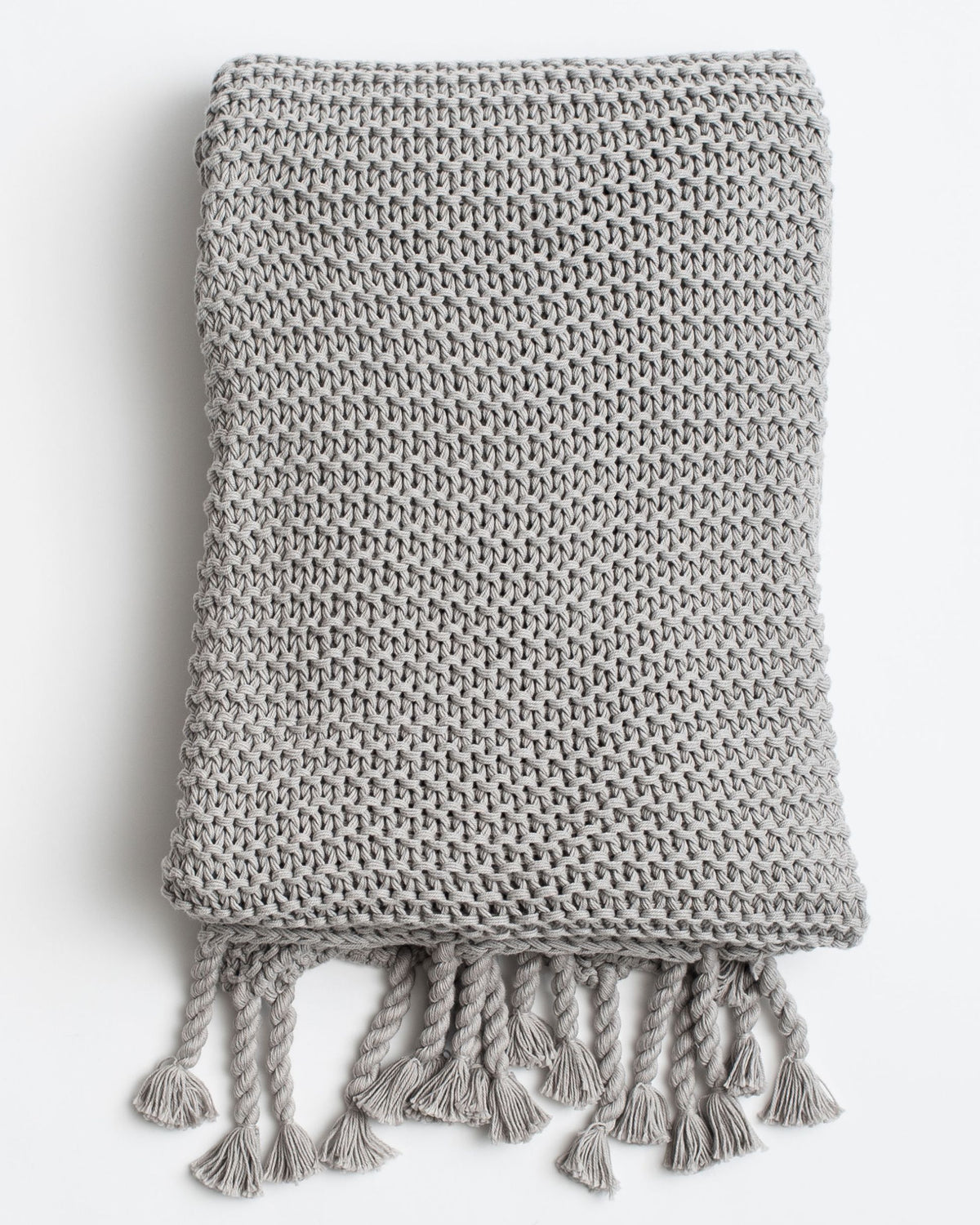 Organic Cotton Comfy Knit Throw shown in Gray