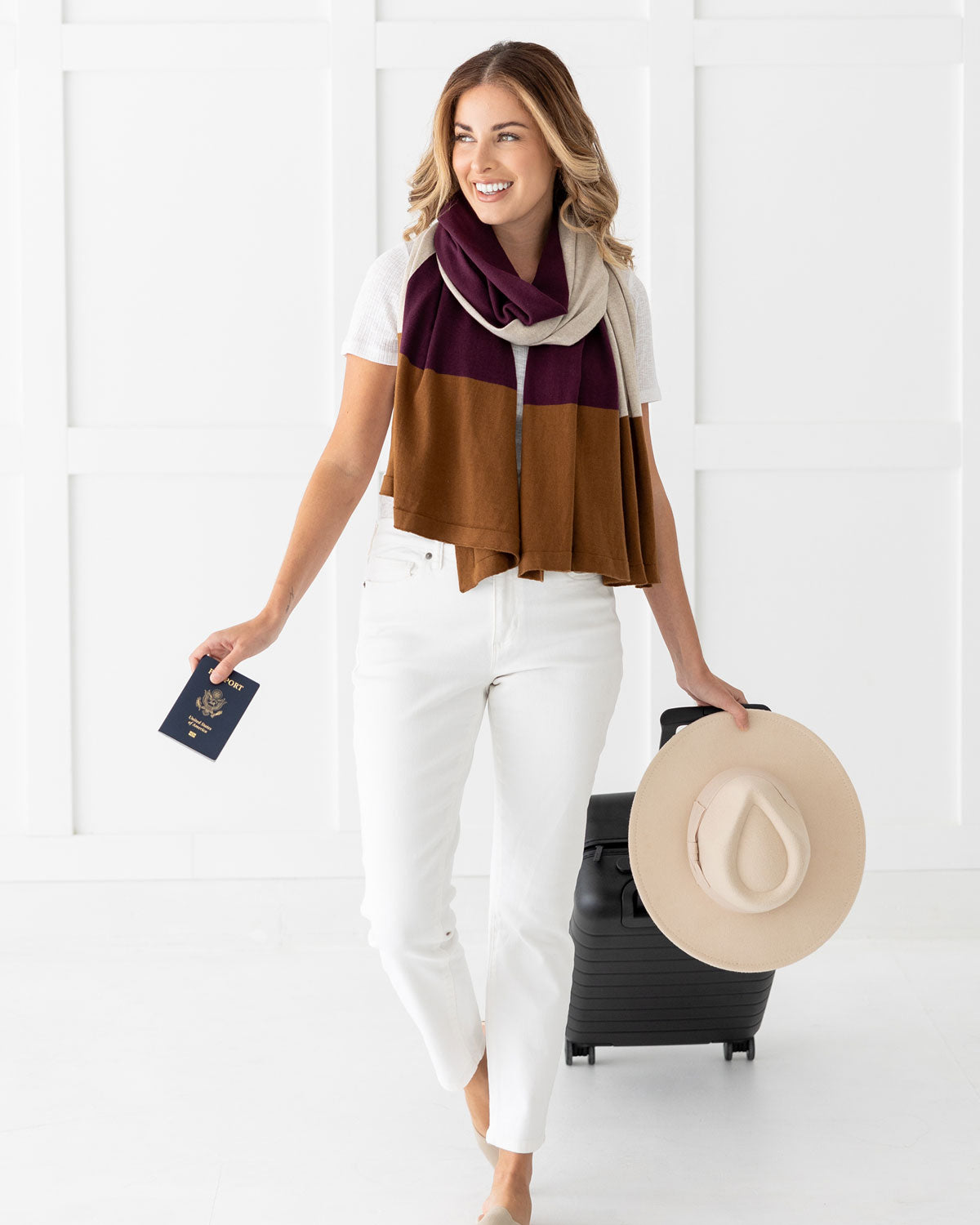The Dreamsoft Travel Scarf - Mulberry Colorblock