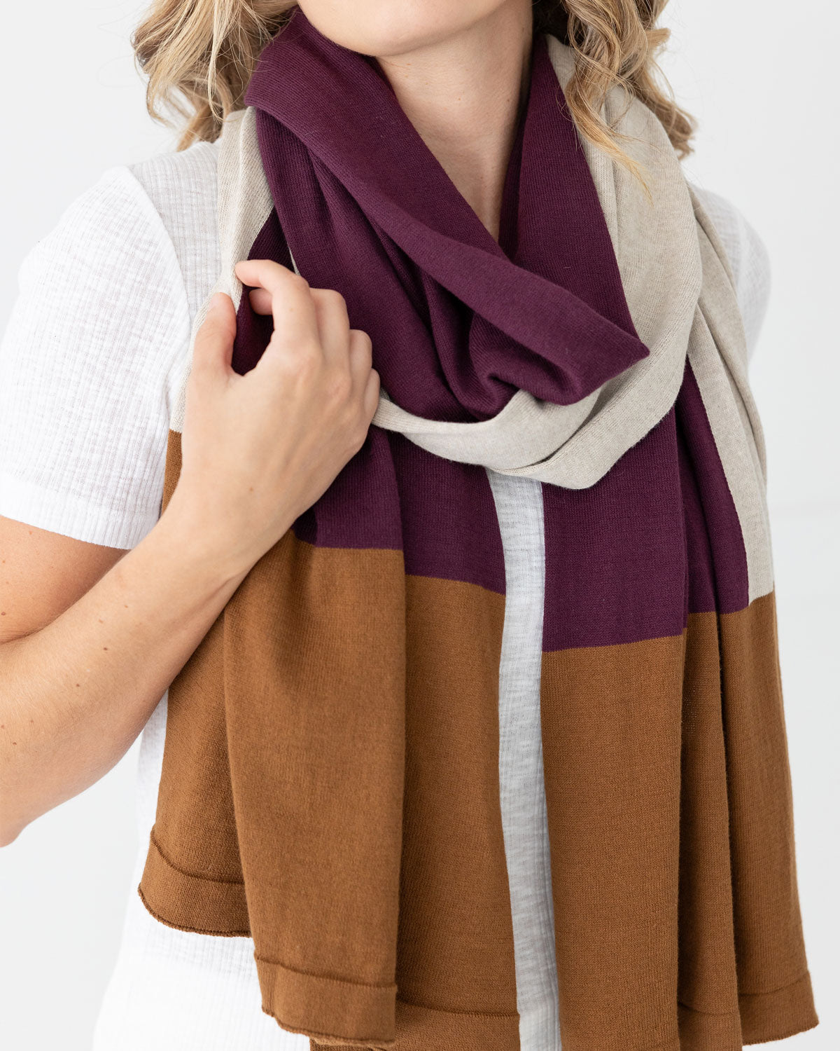 The Dreamsoft Travel Scarf - Mulberry Colorblock