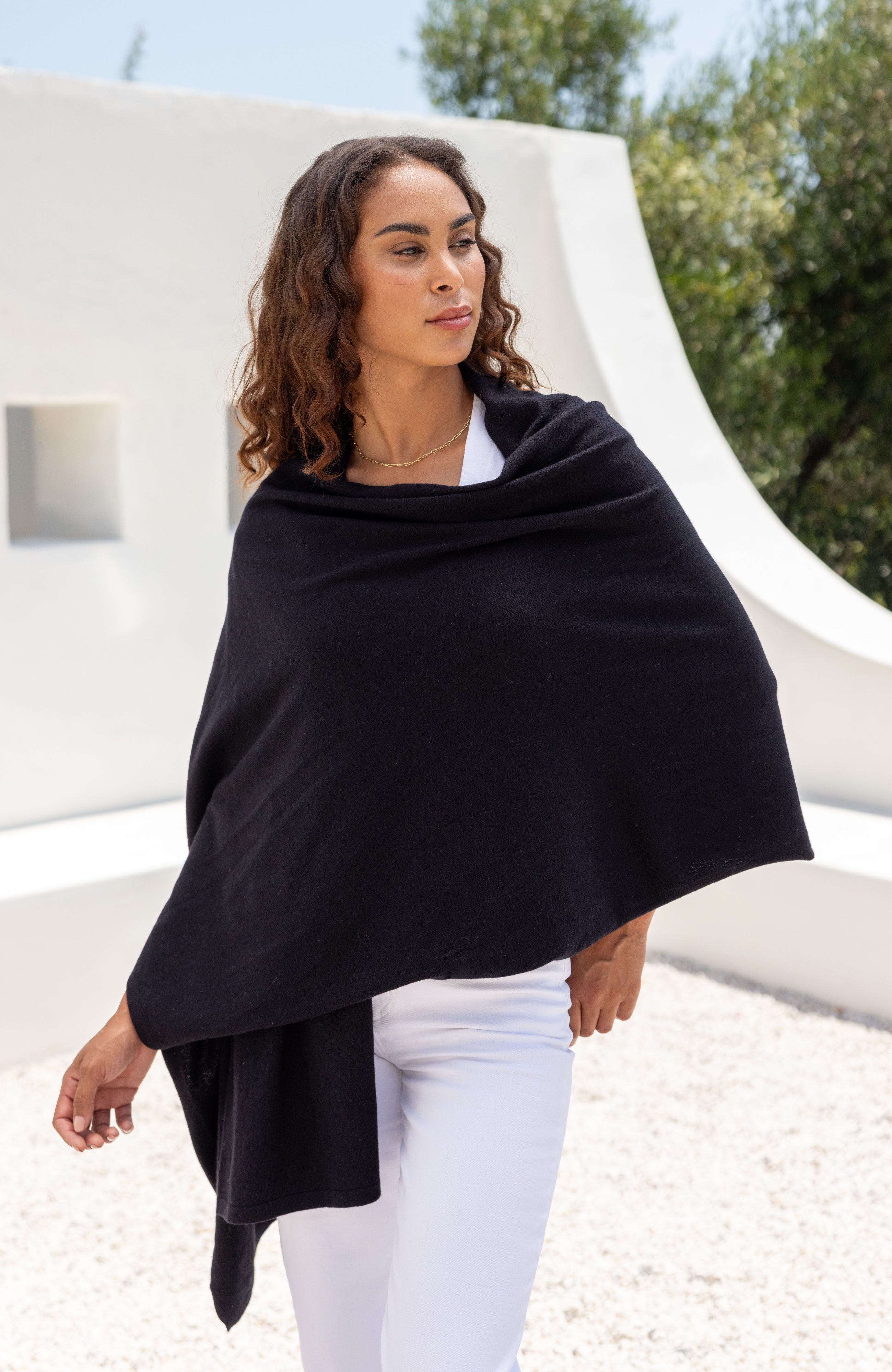 Zestt Organics Cashmere Cotton Luxe Travel Scarf Horizon Blue
