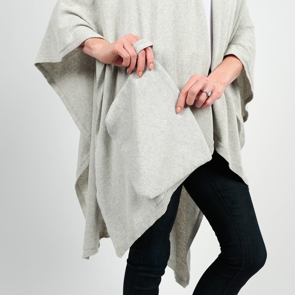 Organic Cotton Lightweight Blanket Wrap - Light Gray